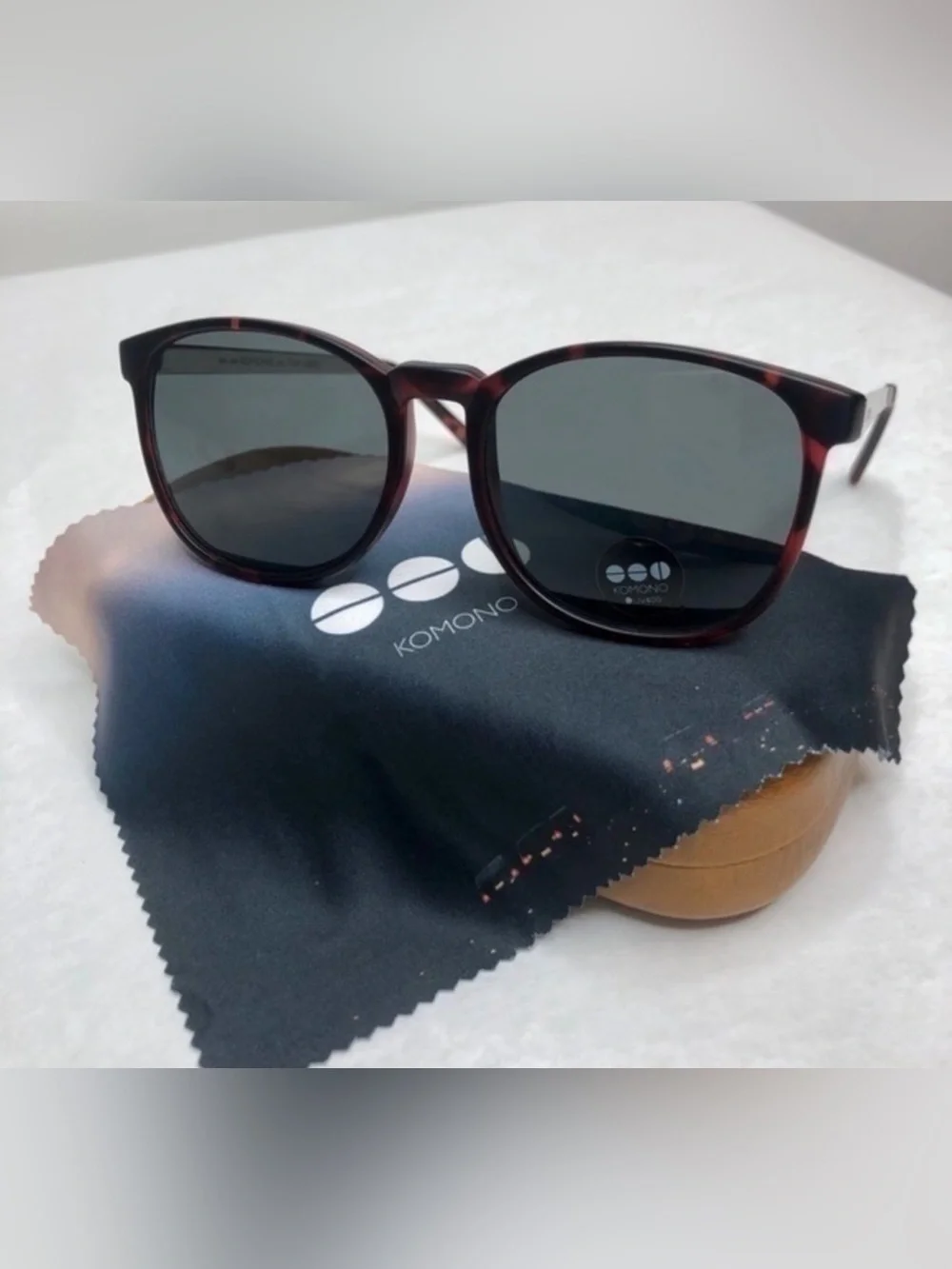 Komono Red and Black Sunglasses NEW Urkel Tortoise Silver
